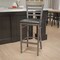 Emma and Oliver Clear Coated Ladder Back Metal Restaurant Dining Barstool